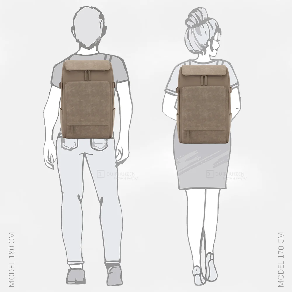 Kapten & Son Bali laptoprugzak L 15 inch walnut bij Duifhuizen