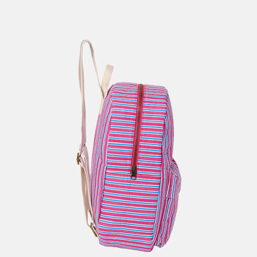 Studio Noos Poplin Striped kinderrugzak midi raspberry striped bij Duifhuizen