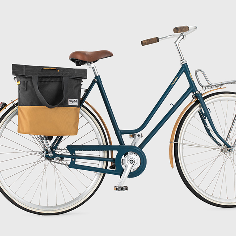 Urban Proof shopper/fietstas grey yellow bij Duifhuizen