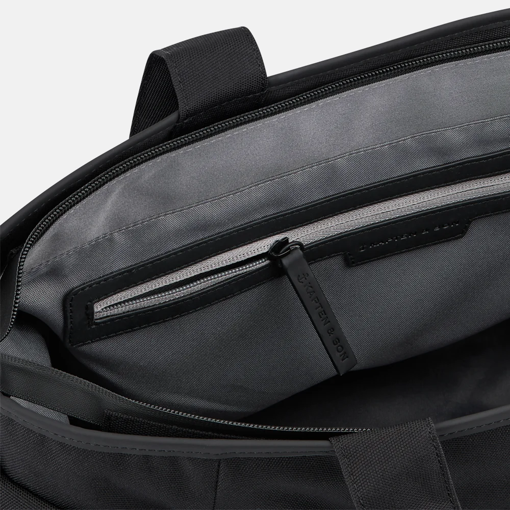 Kapten & Son Hellvi shopper/weekendtas all black bij Duifhuizen