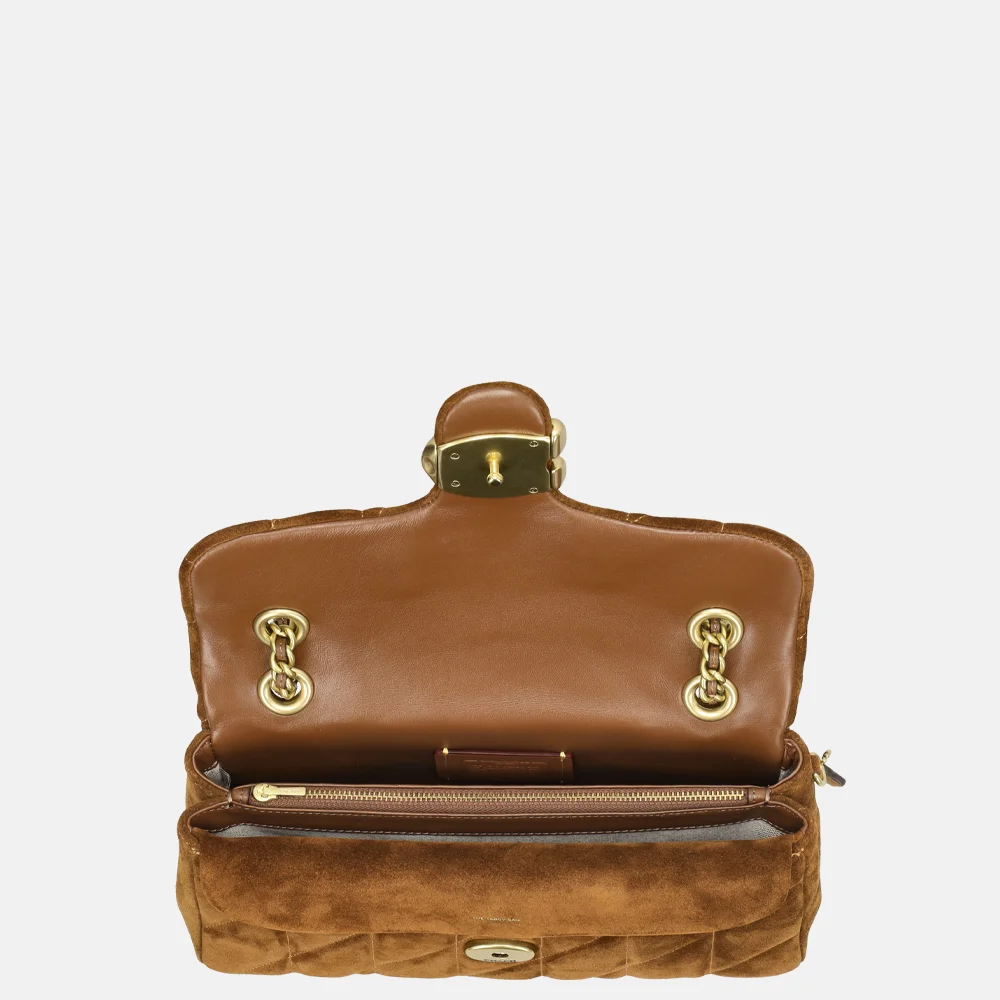 Coach Tabby schoudertas 26' suede warm brown bij Duifhuizen