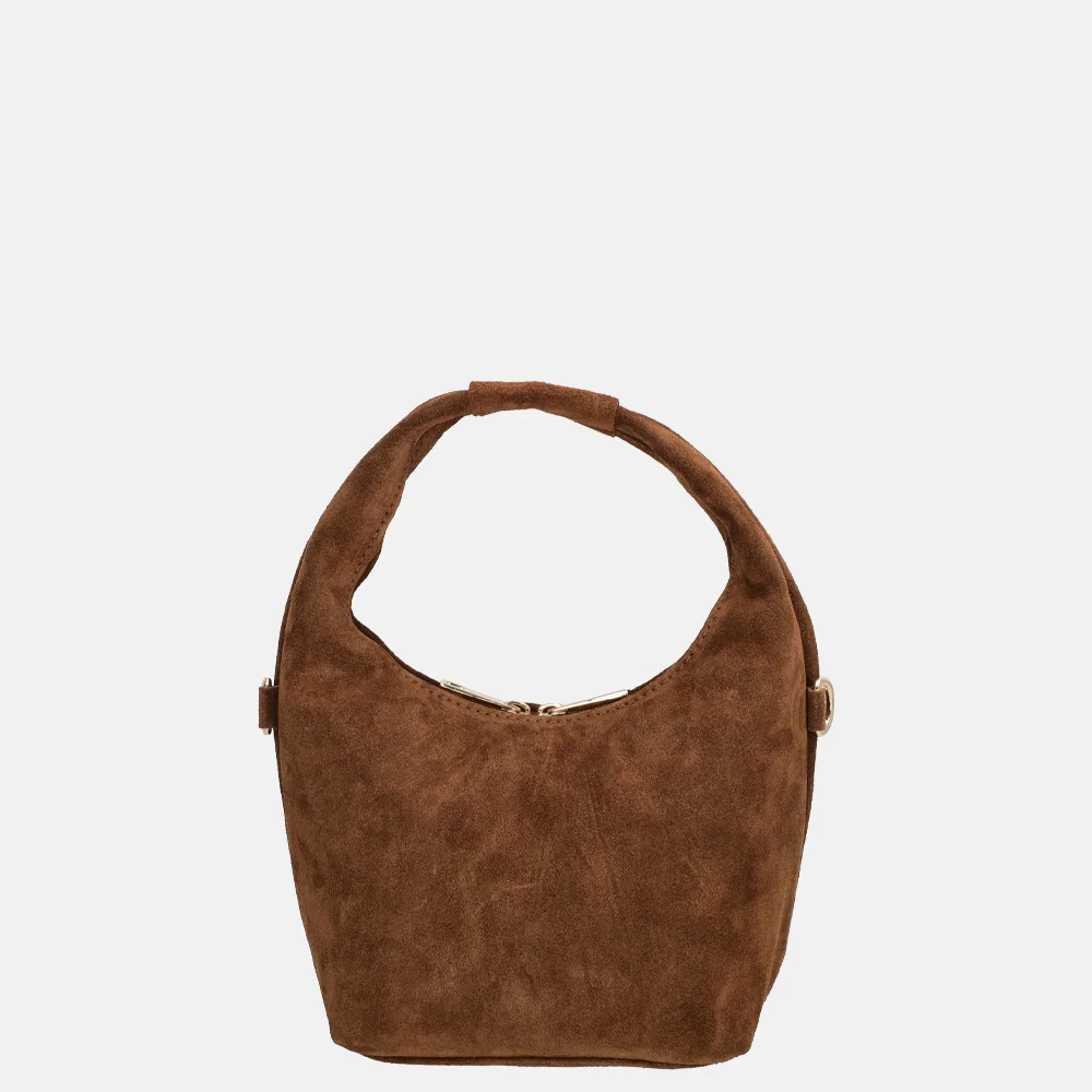 Charm London buideltas suede S cognac bij Duifhuizen