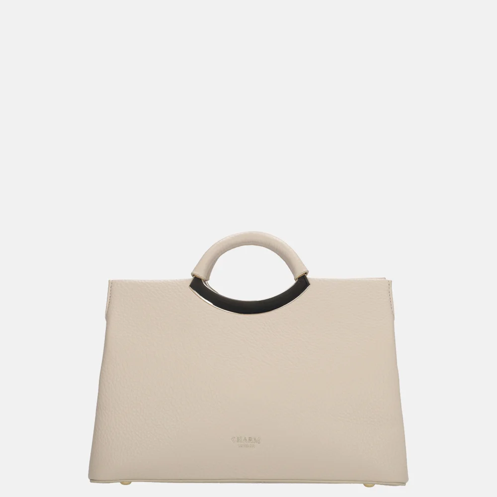 Charm London handtas beugel beige bij Duifhuizen