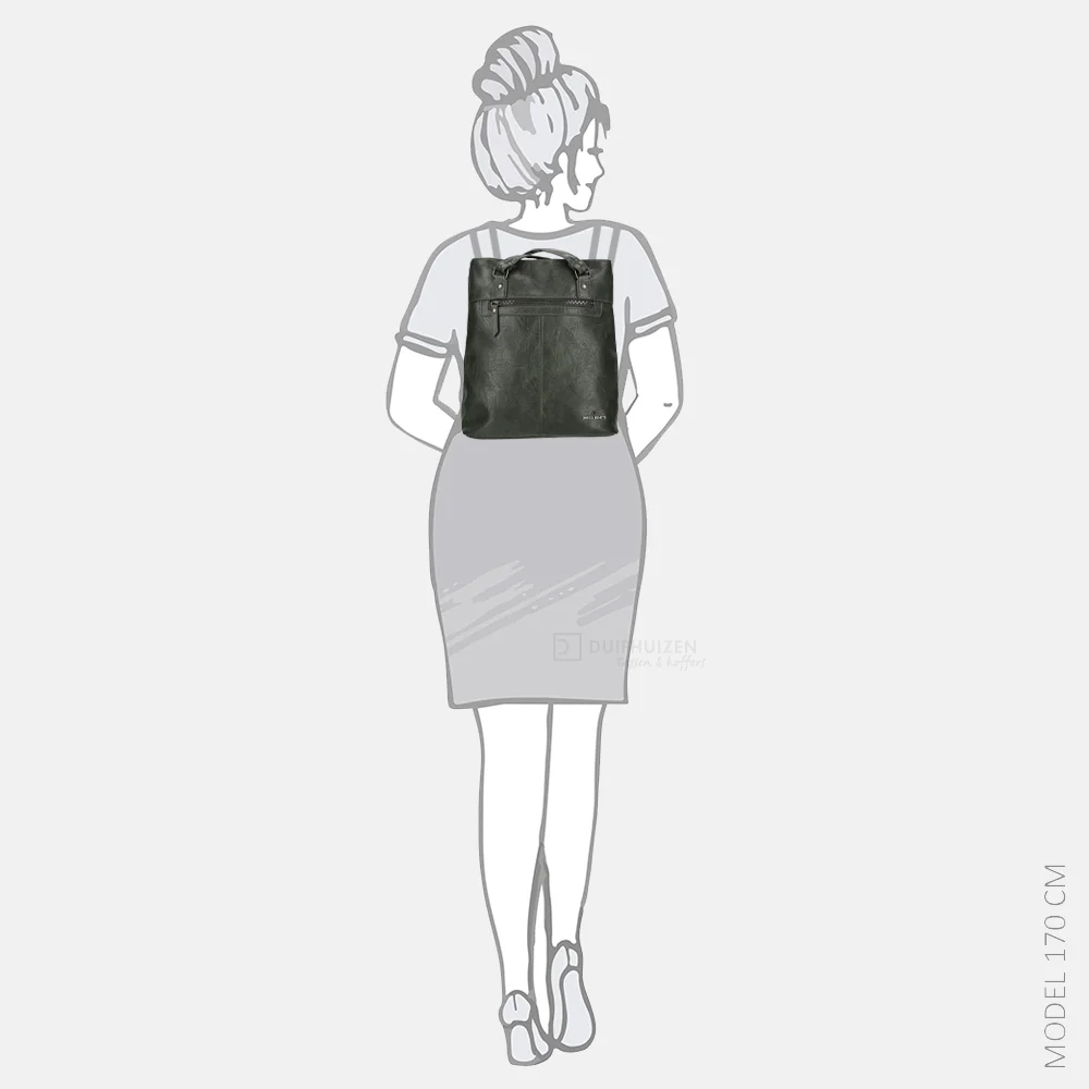 Enrico Benetti Julia rugzak/schoudertas olijfgroen bij Duifhuizen