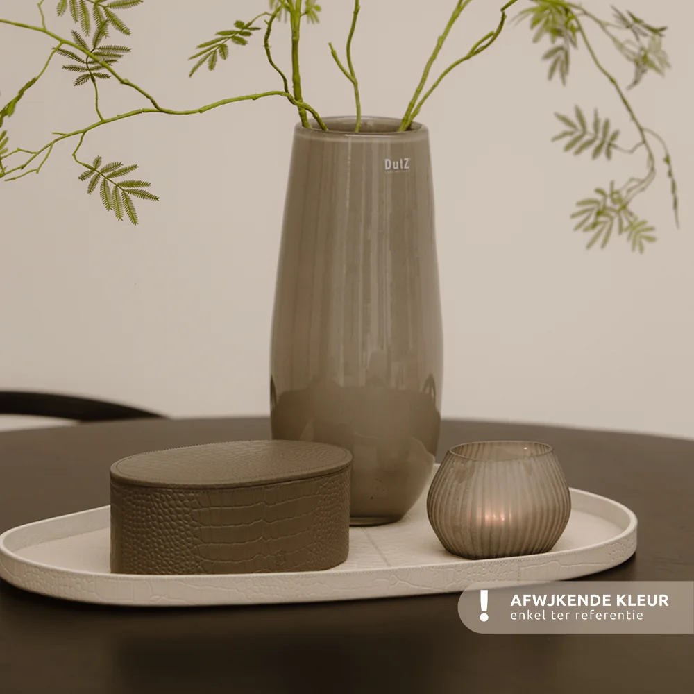 Chamada leren dienblad organisch croco XL black bij Duifhuizen