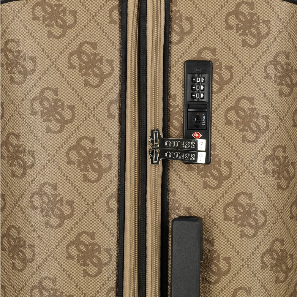 Guess Berta Spinner koffer 77 cm latte logo/brown bij Duifhuizen
