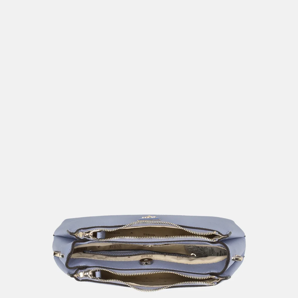 Guess Noelle II schoudertas mini grey blue bij Duifhuizen