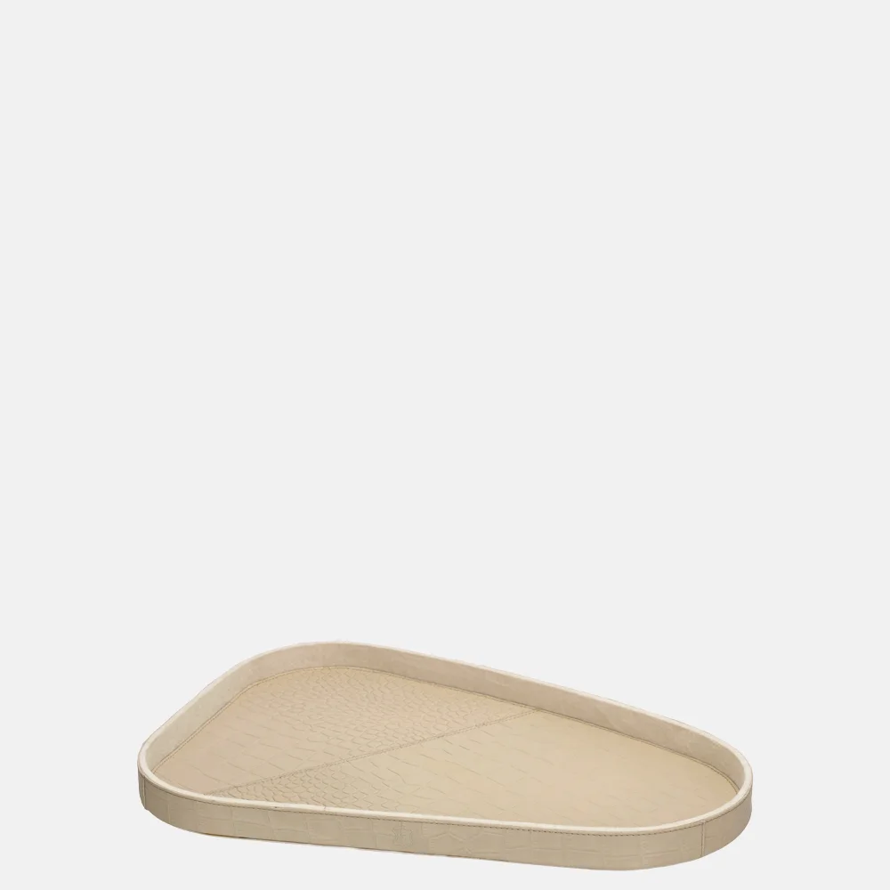 Chamada leren dienblad organisch croco M beige bij Duifhuizen