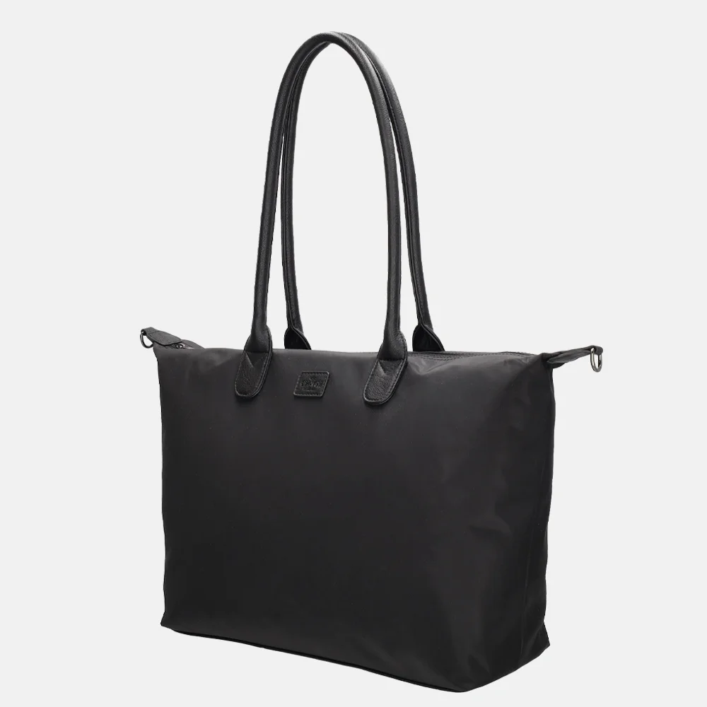 Charm London Buckingham Mono shopper met 15.6 inch laptopvak L zwart bij Duifhuizen