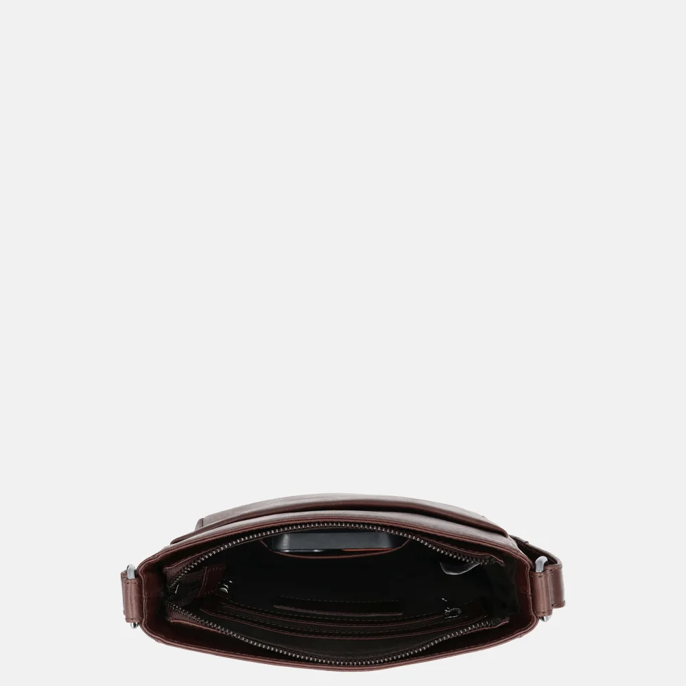 Hide & Stitches Porto schoudertas donkerbruin bij Duifhuizen