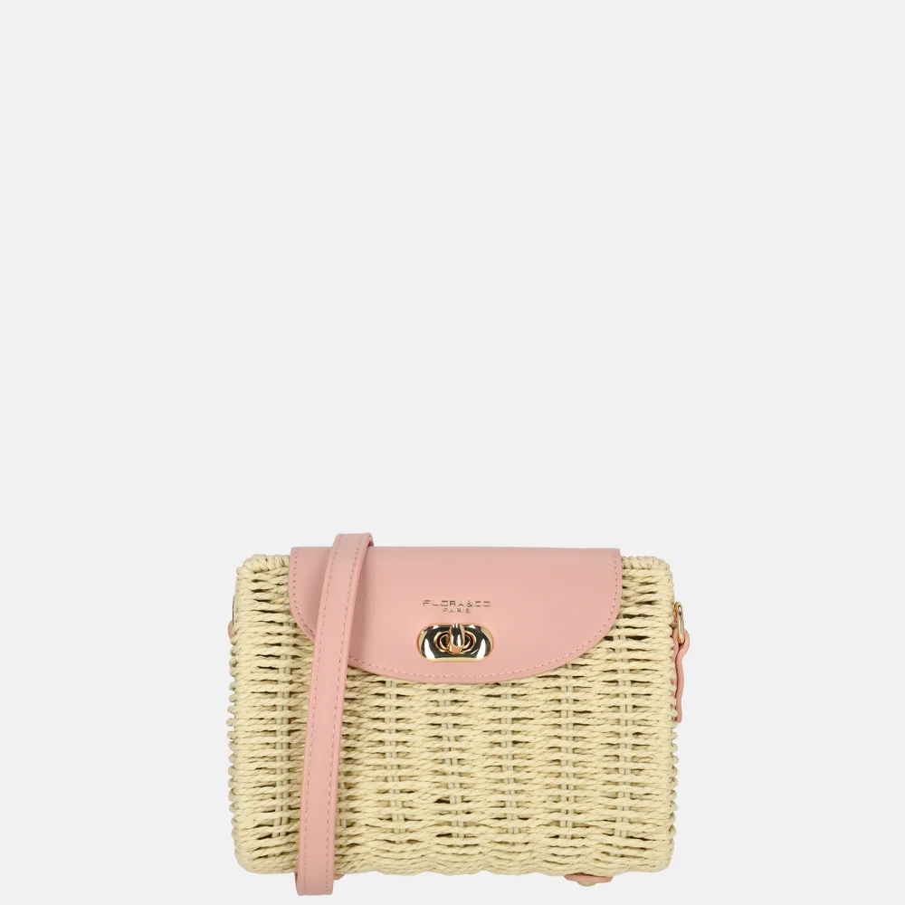 Flora & Co schoudertas riet rose