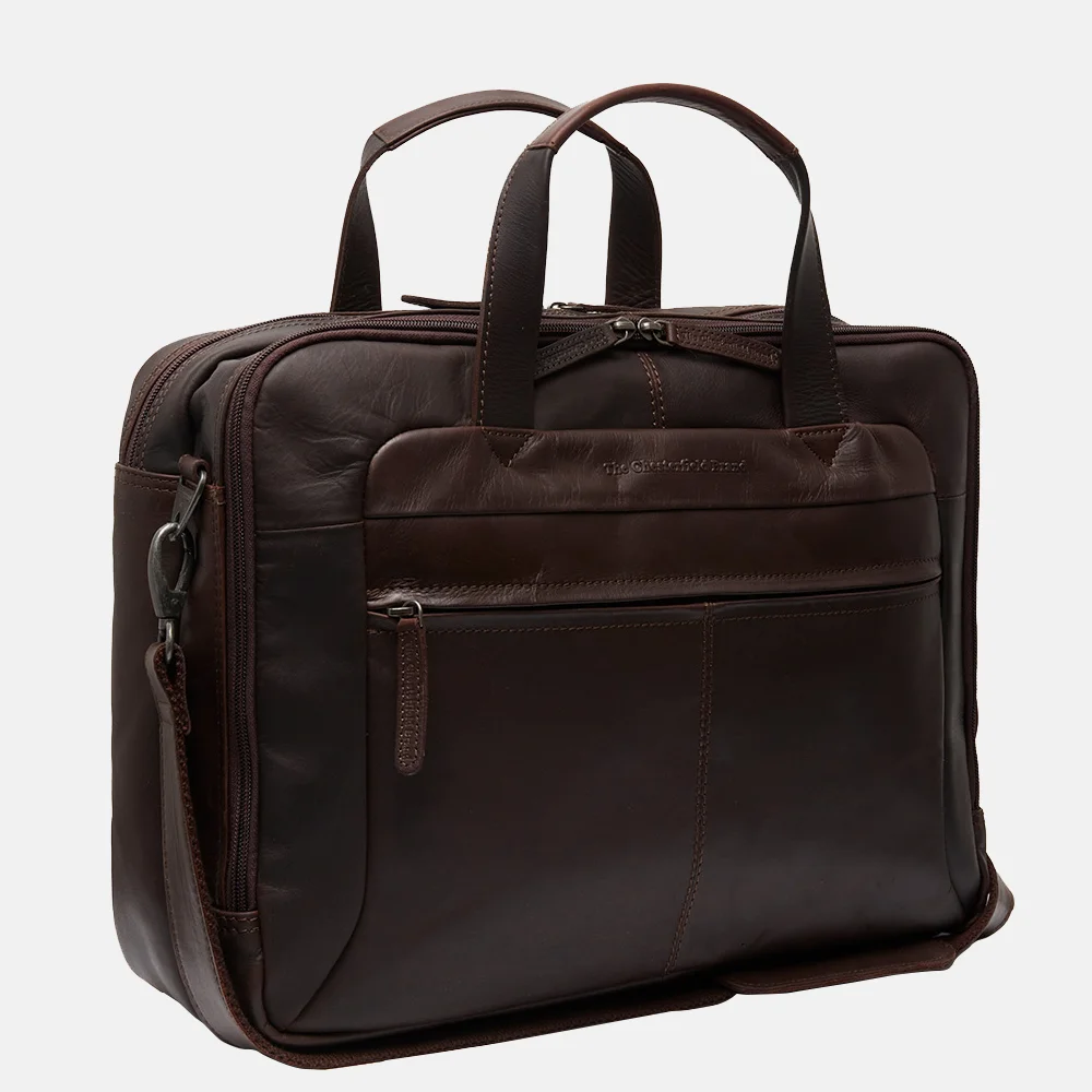 Chesterfield Ryan laptoptas 17 inch dark brown
