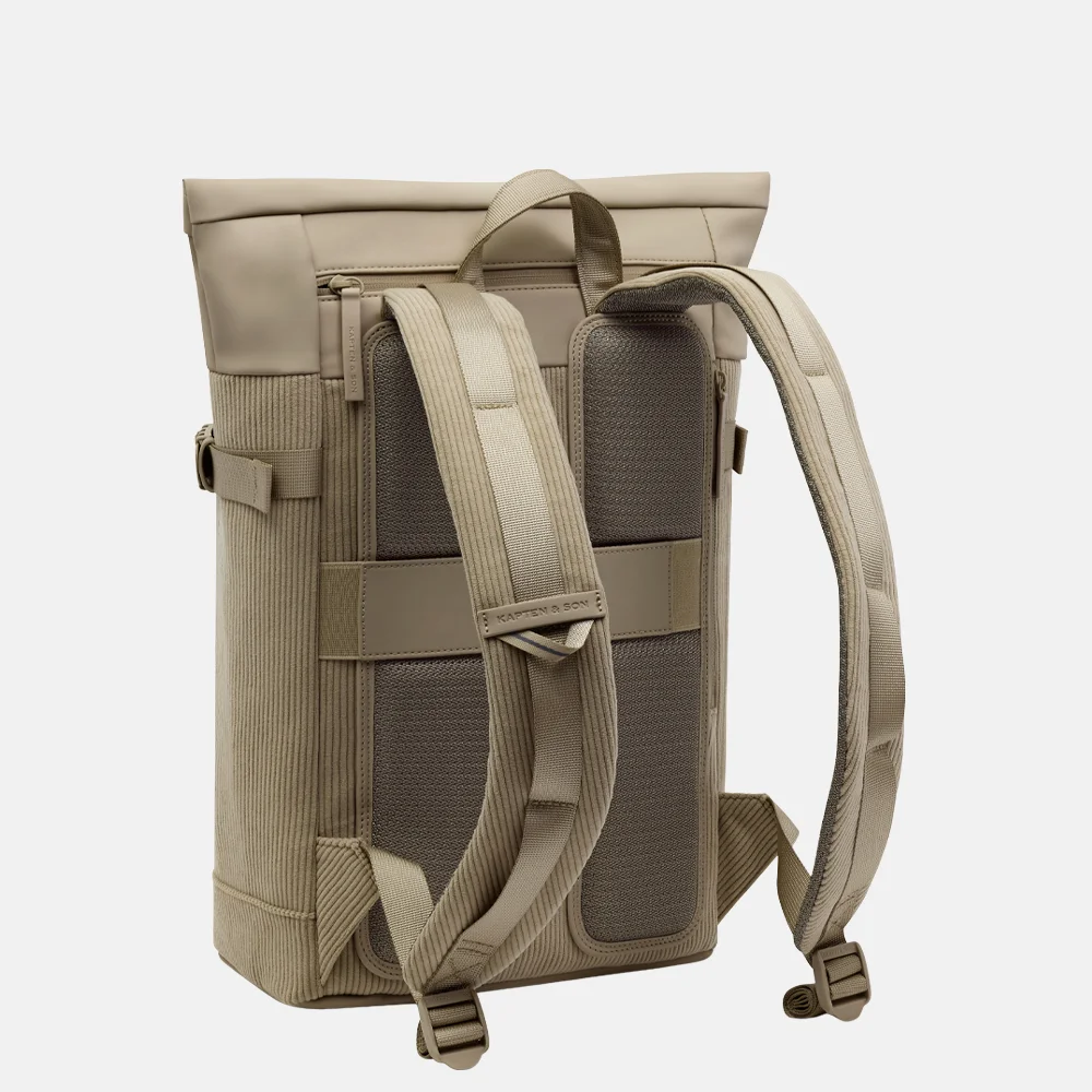 Kapten & Son Helsinki Pro Corduroy rugzak 15 inch dusty khaki bij Duifhuizen