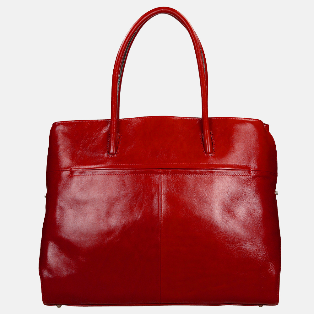 Claudio Ferrici Classico shopper 13.3 inch red bij Duifhuizen