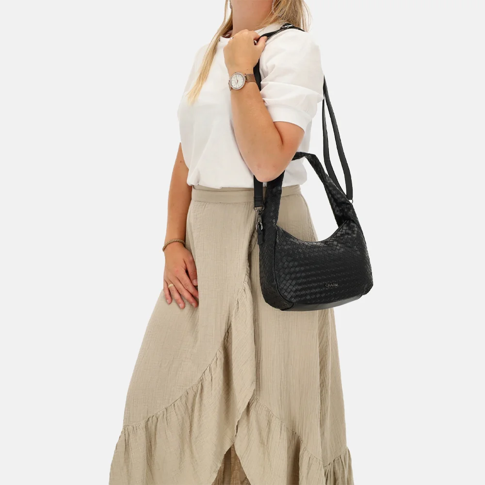 Charm London Maribello schoudertas zwart bij Duifhuizen