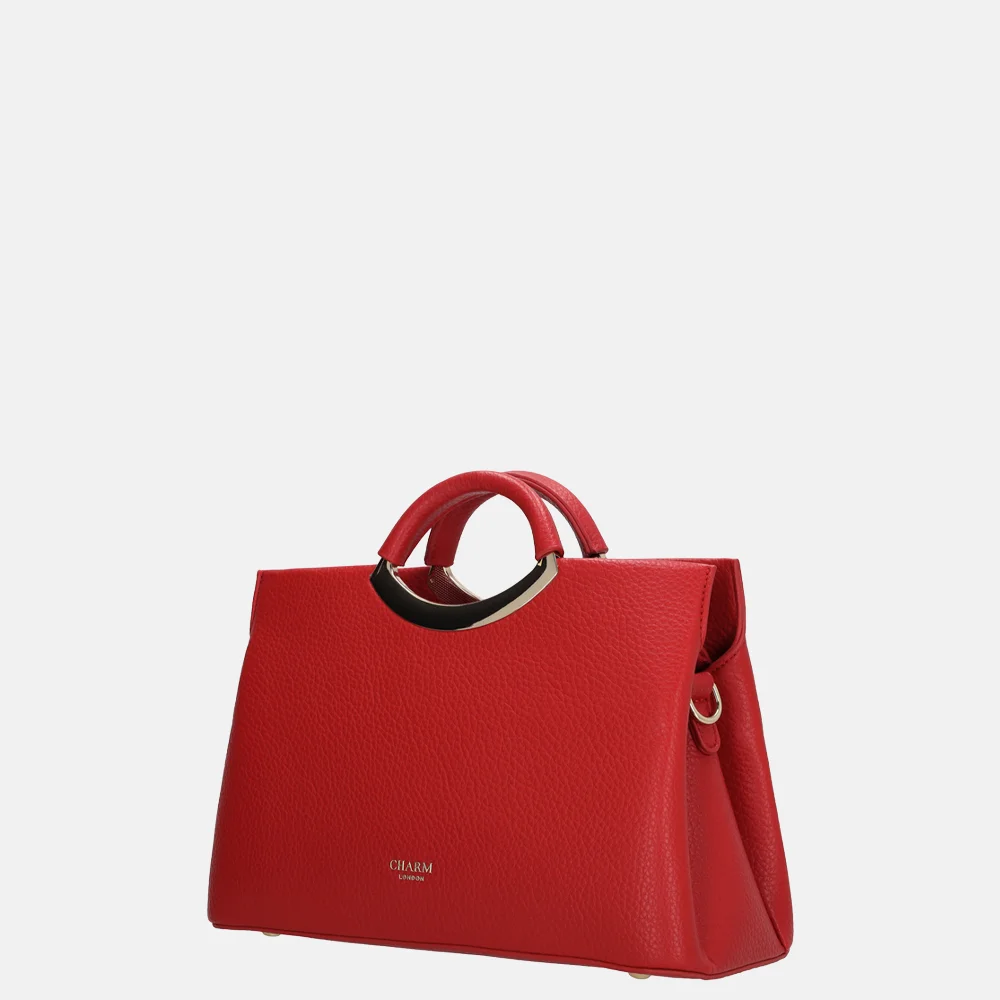 Charm London handtas beugel wijnrood bij Duifhuizen