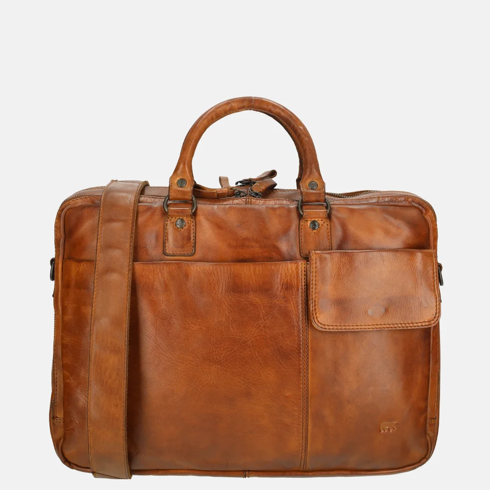 Bear Design laptoptas 17 inch cognac