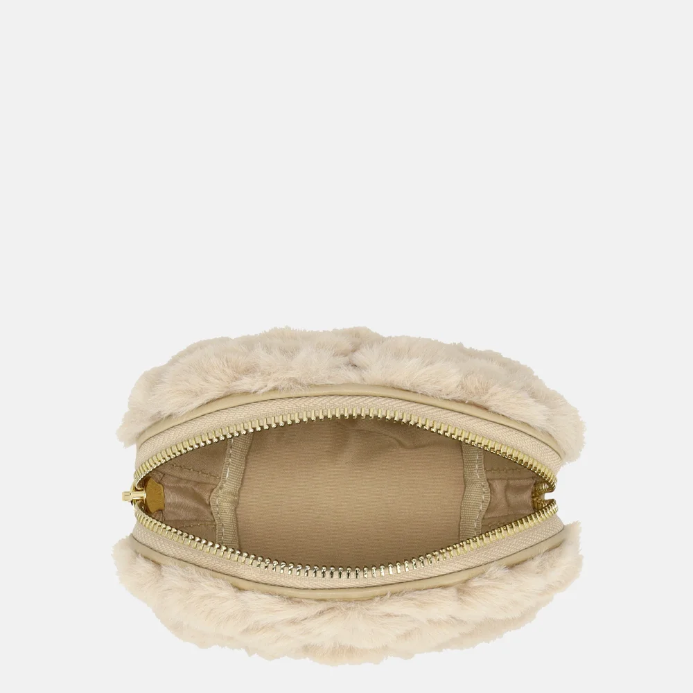 Laurent David Gloria make-up tas XS faux fur beige bij Duifhuizen