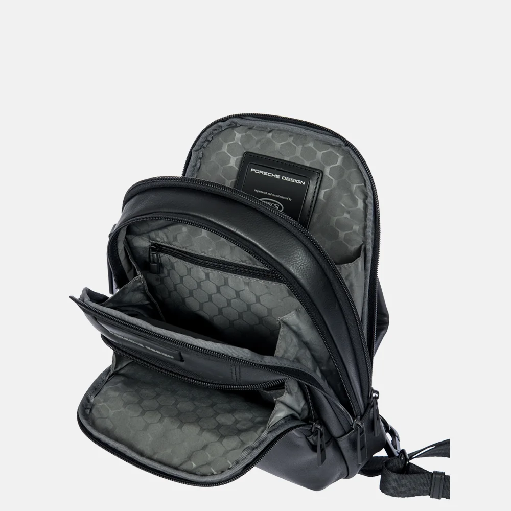 Porsche Design Leather Evo sling bag/crossbody tas black bij Duifhuizen
