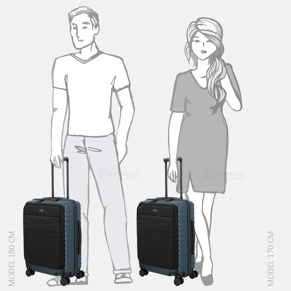 Titan Upgrade handbagage koffer frontpocket 55 cm midnight blue bij Duifhuizen