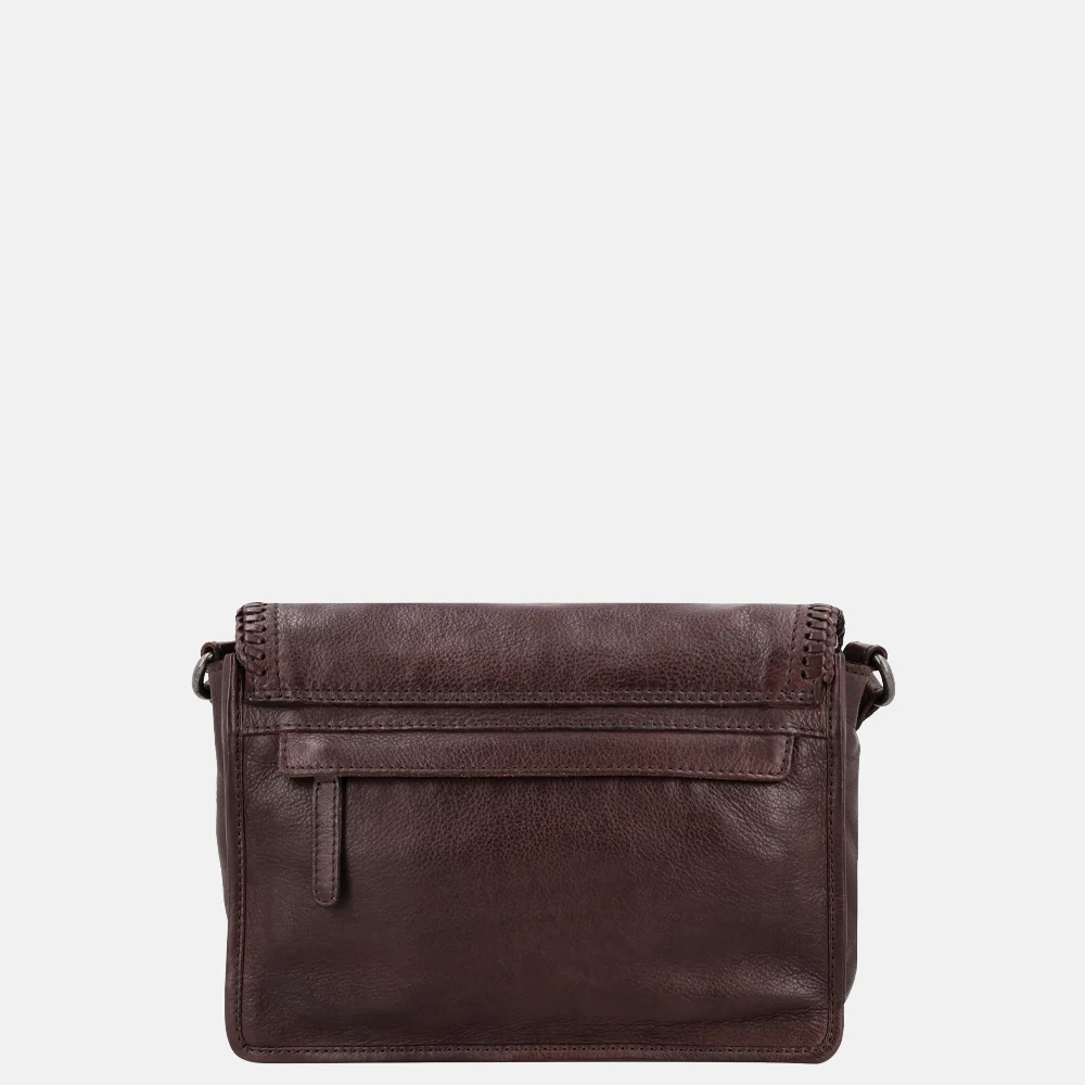 Hide & Stitches Country crossbody tas overslag donkerbruin bij Duifhuizen