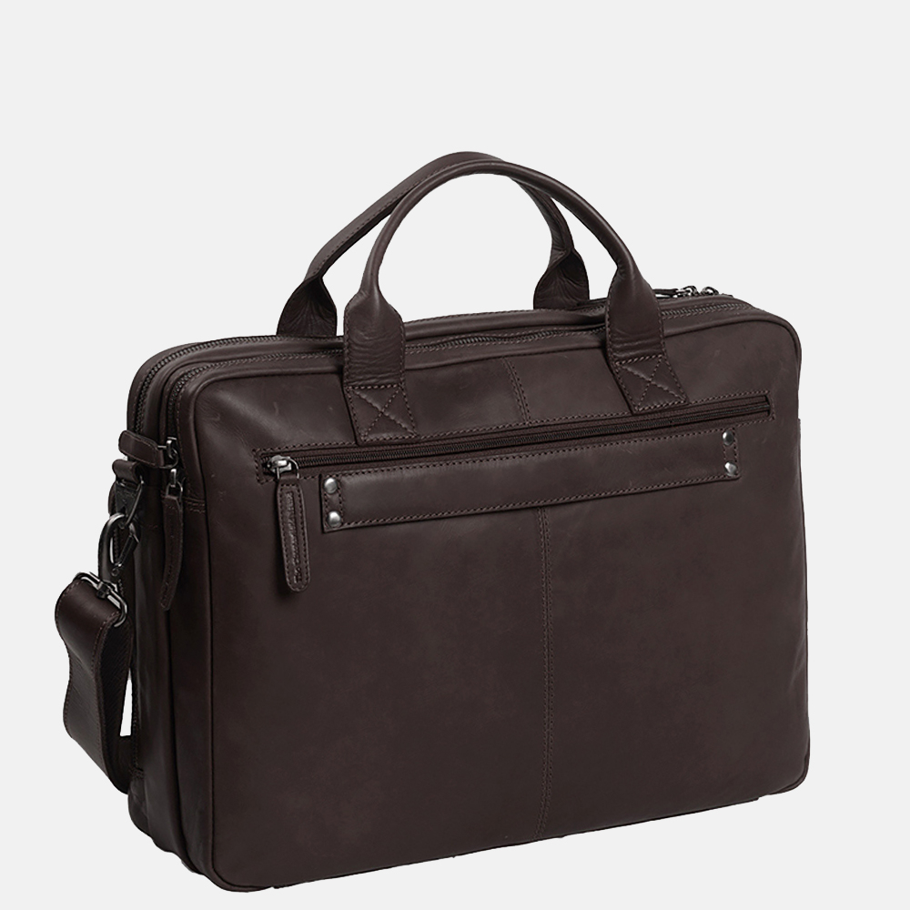 Chesterfield Jackson laptoptas 15 inch dark brown bij Duifhuizen