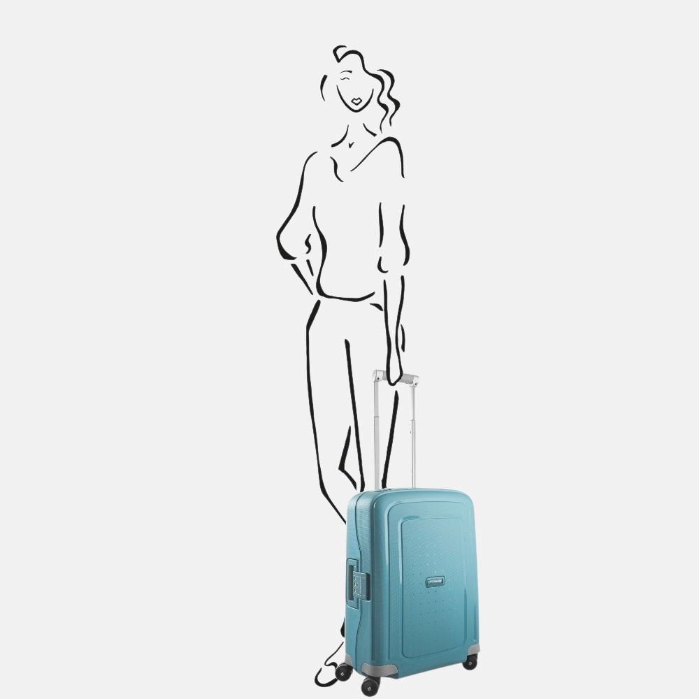 Samsonite S'Cure koffer 55 cm aqua blue bij Duifhuizen