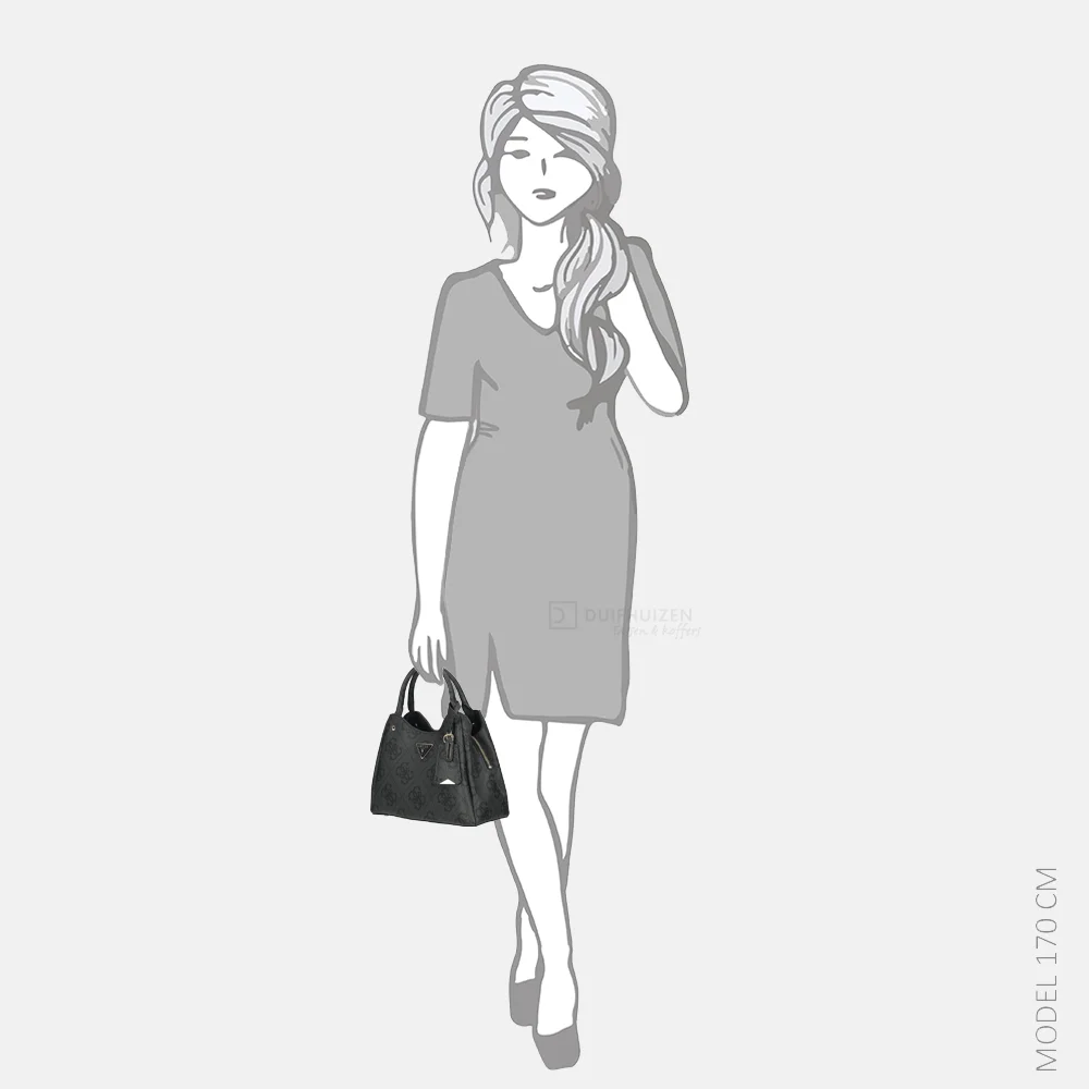 Guess Meridian girlfriend handtas S coal logo bij Duifhuizen