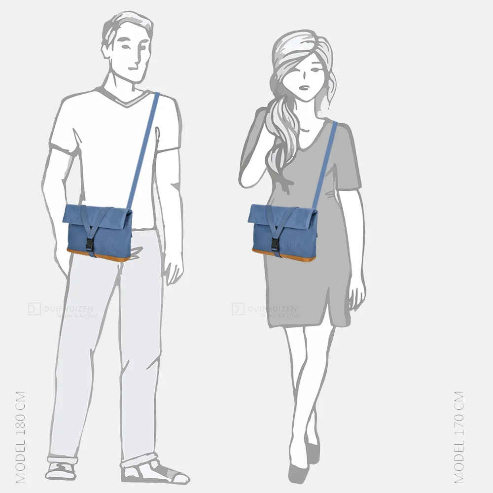 Aunts and Uncles Japan Yao rolltop crossbody tas blue jeans bij Duifhuizen