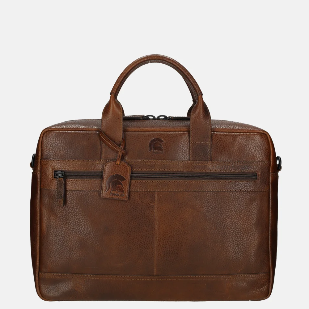 Pylos 59 Sarda laptoptas 15 inch brandy bij Duifhuizen