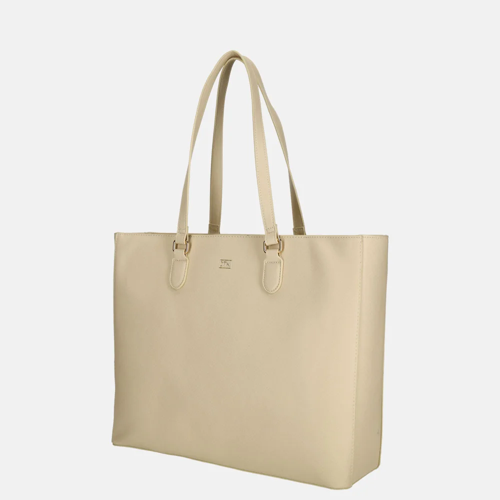 Duifhuizen Saffiano shopper L beige bij Duifhuizen
