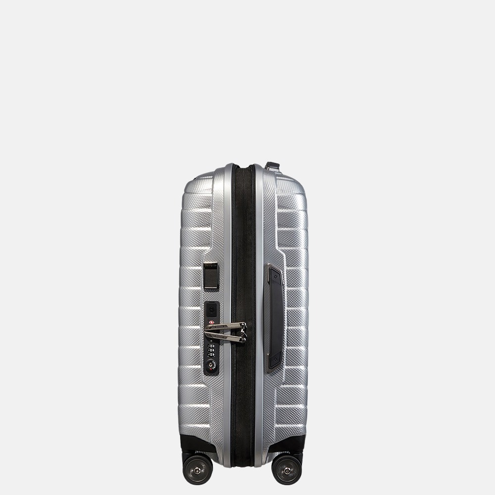 Samsonite Proxis expandable handbagage spinner 55 cm silver bij Duifhuizen