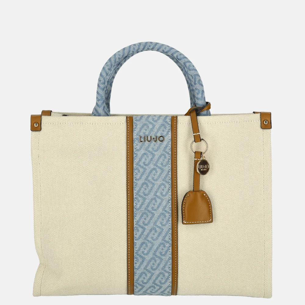 Liu Jo  Ridhi tote shopper M neutro/denim bij Duifhuizen