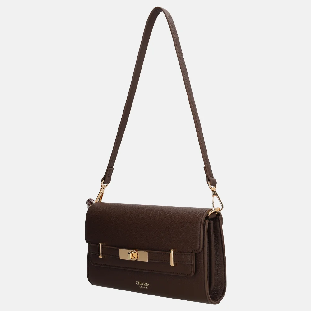 Charm London The Hamptons envelop clutch donkerbruin bij Duifhuizen