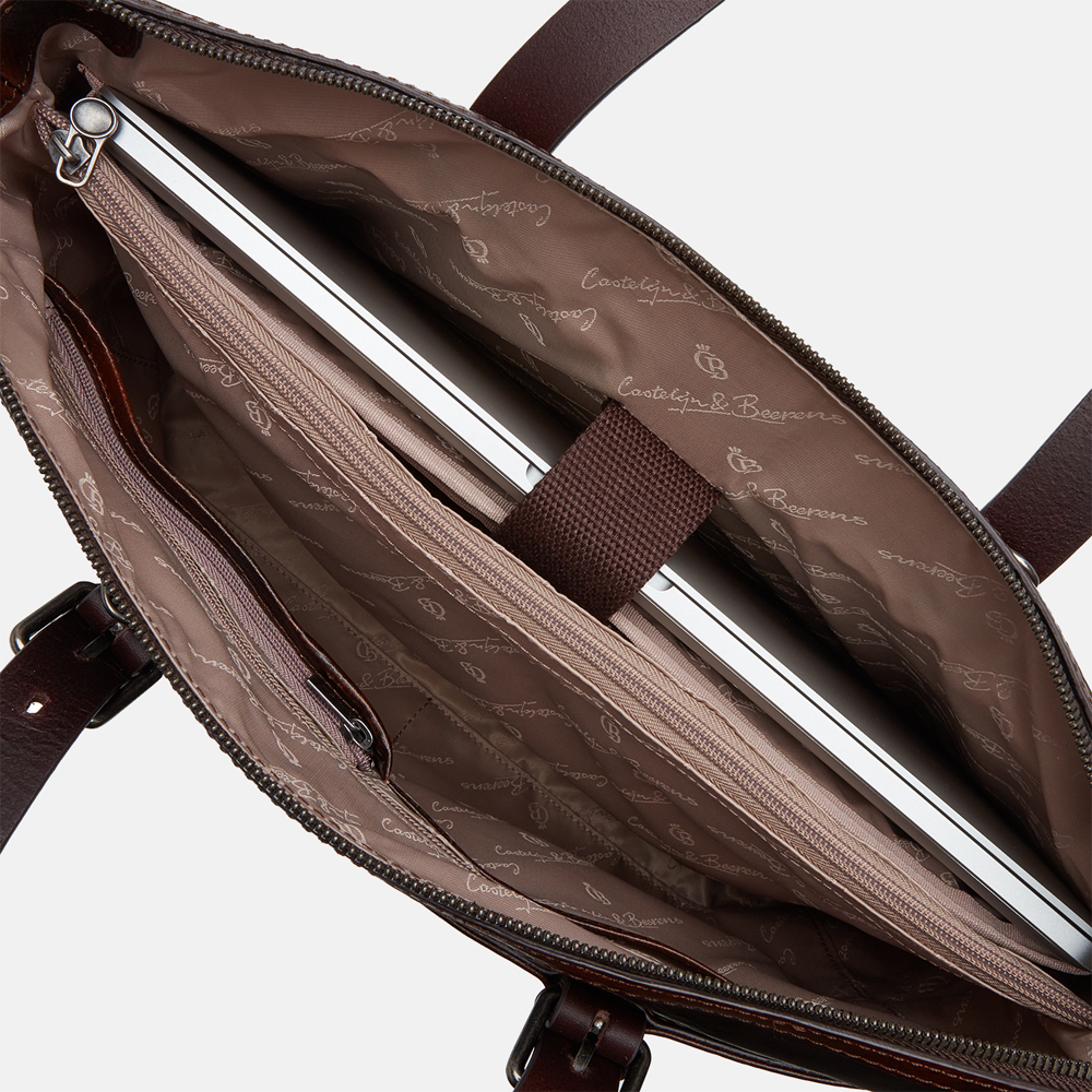 Castelijn & Beerens Rien laptoptas 15 inch cognac bij Duifhuizen