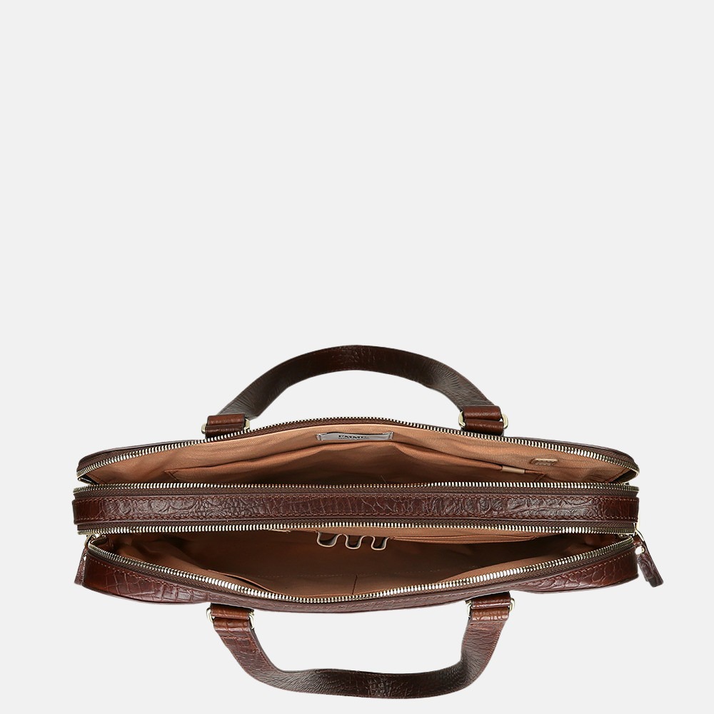 FMME Claudia Laptoptas 15.6 inch brown croco bij Duifhuizen