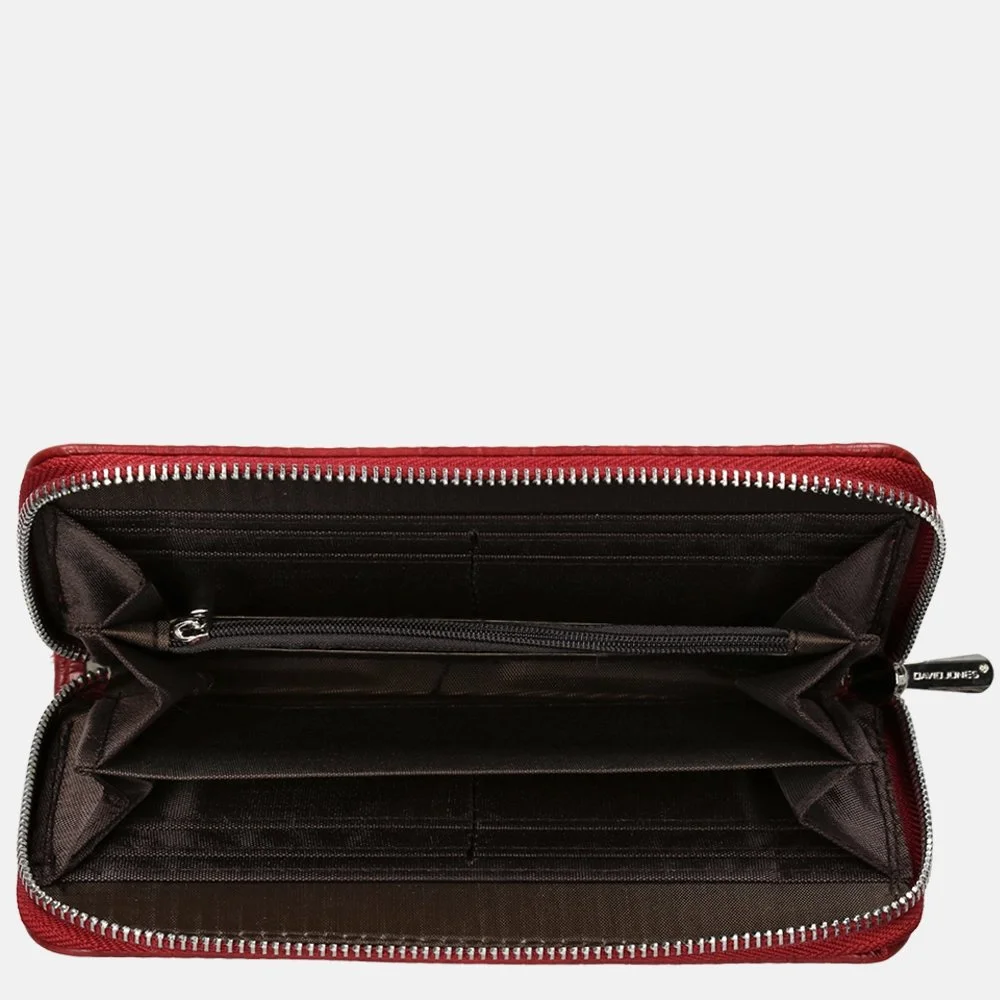 David Jones portemonnee L croco dark red bij Duifhuizen