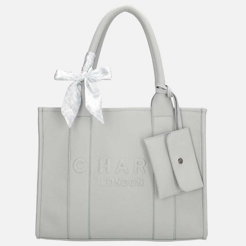 Charm London Debossed shopper M lichtblauw bij Duifhuizen