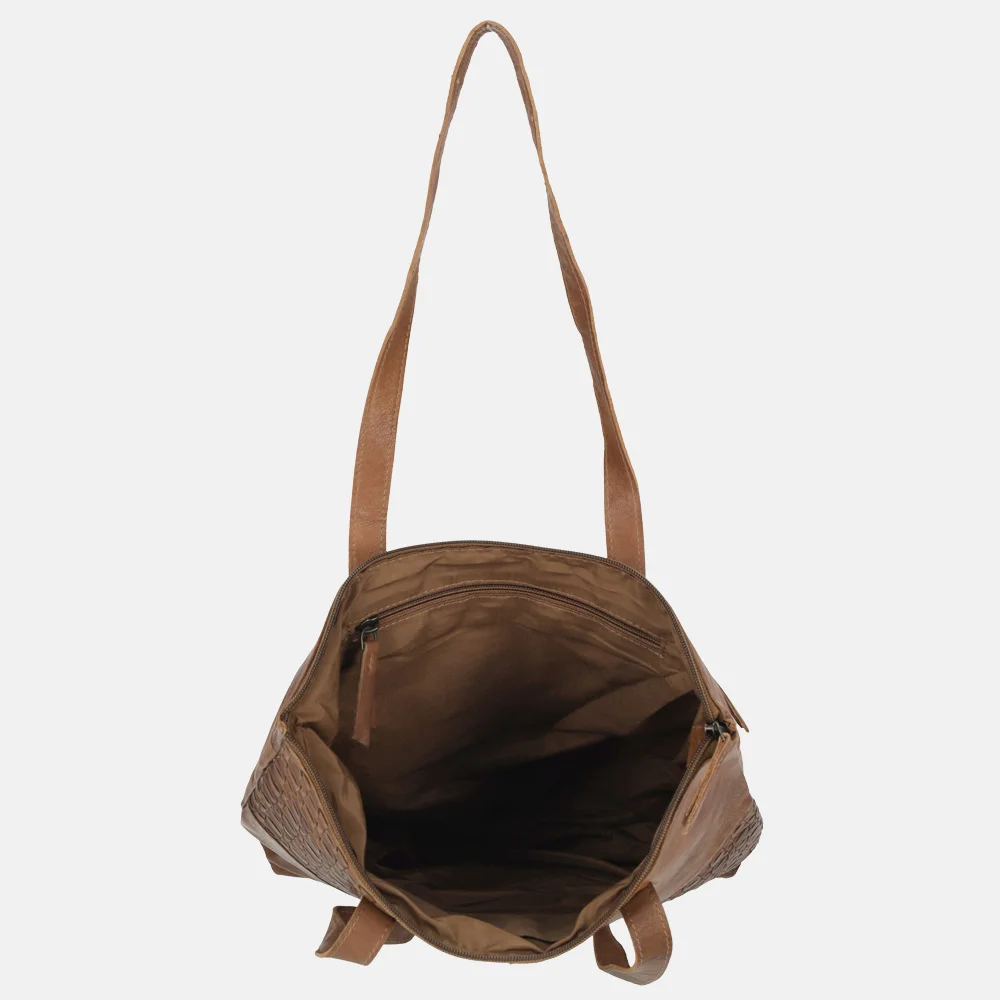 Enrico Benetti Sicily shopper cognac bij Duifhuizen