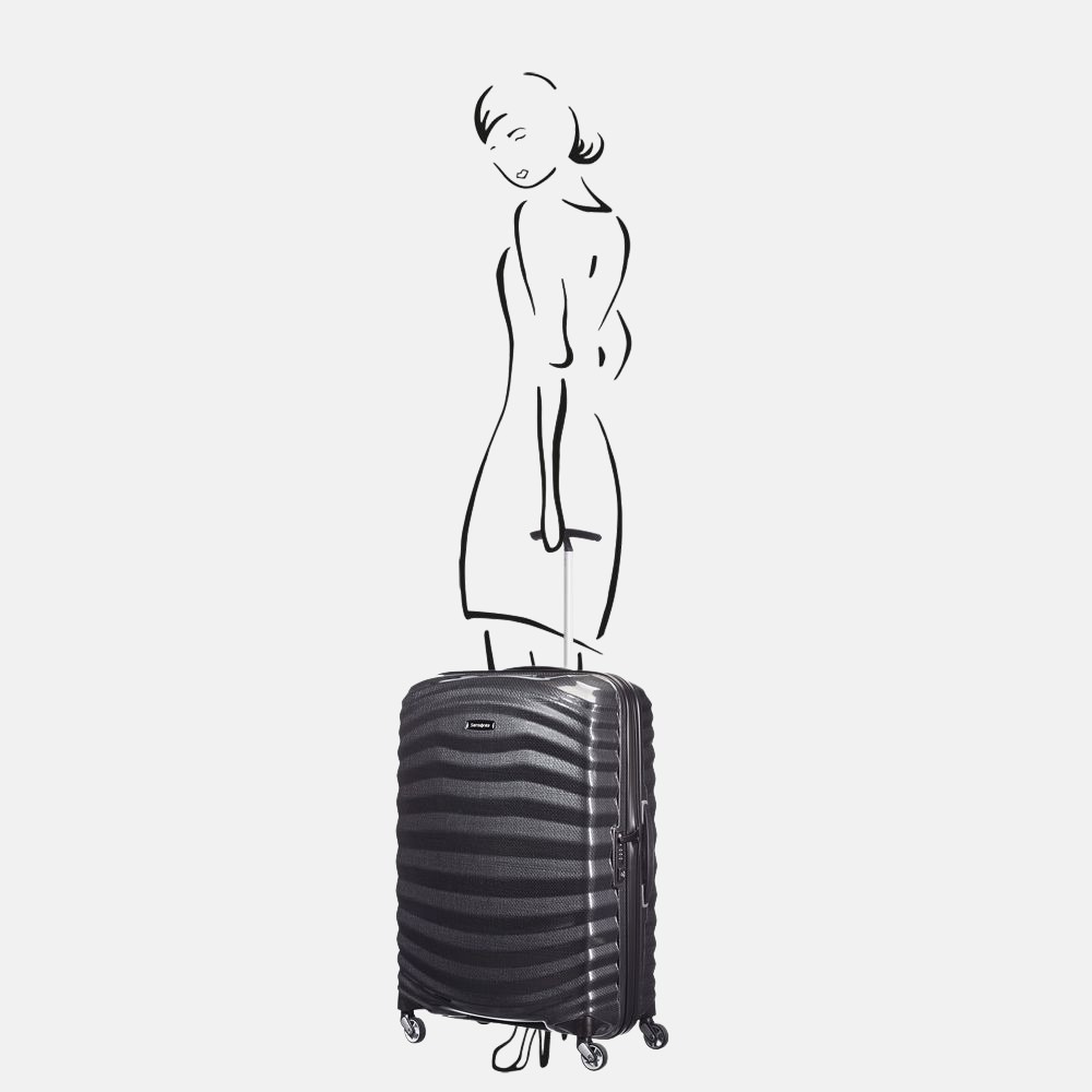 Samsonite Lite-Shock spinner 69 cm black bij Duifhuizen