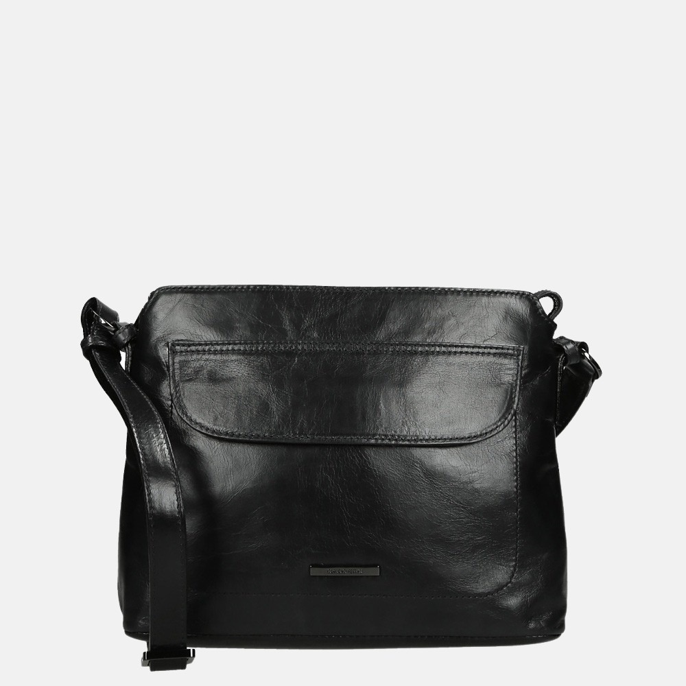 Claudio Ferrici Pelle Vecchia crossbody tas black