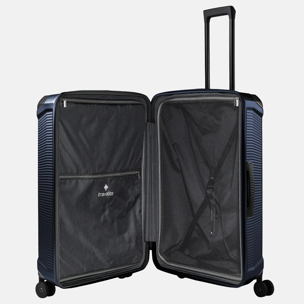Travelite Millennium spinner 76 cm navy bij Duifhuizen