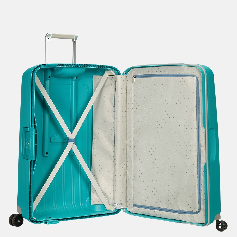 Samsonite S'Cure spinner 69 cm aqua blue bij Duifhuizen