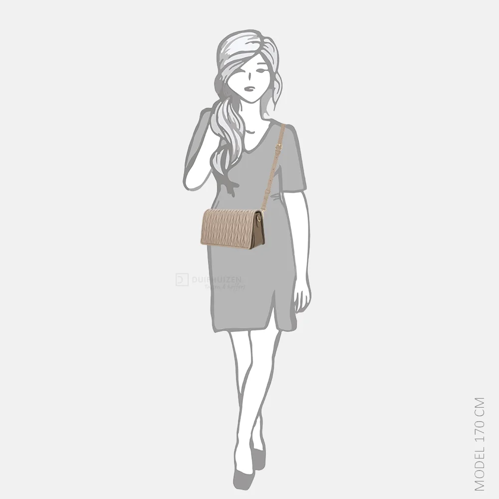 Daniele Donati Smocked crossbody tas taupe bij Duifhuizen