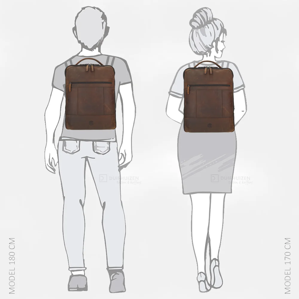 Pylos 59 Hunter laptoprugzak 15 inch coffee bij Duifhuizen