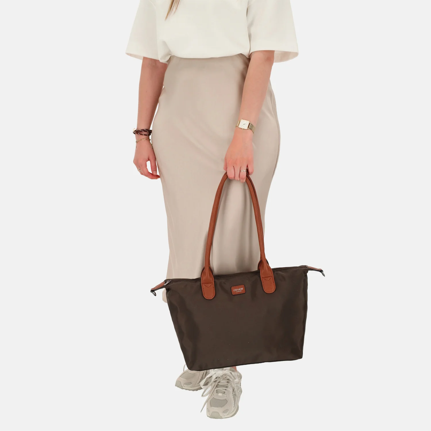 Charm London Buckingham shopper L donkerbruin bij Duifhuizen
