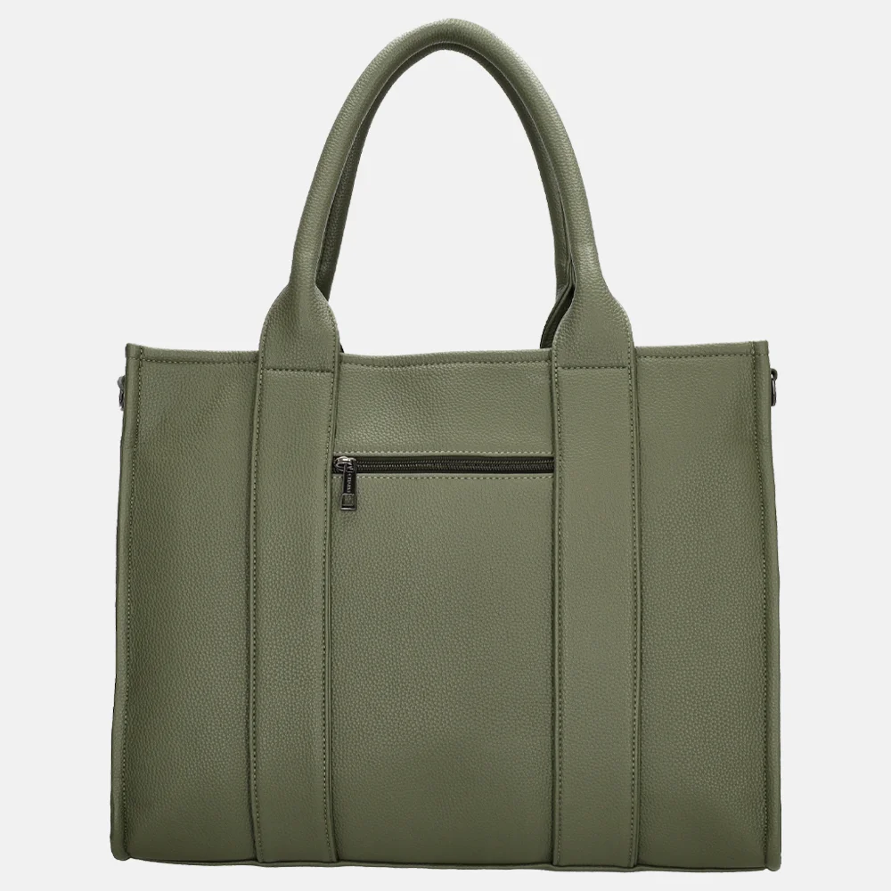 Charm London laptoptas 15 inch natuur groen bij Duifhuizen