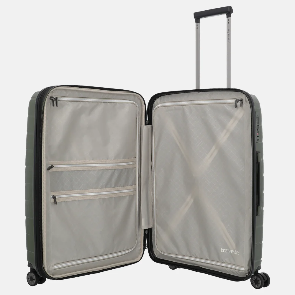 Travelite Air Base reiskoffer 67 cm olive bij Duifhuizen