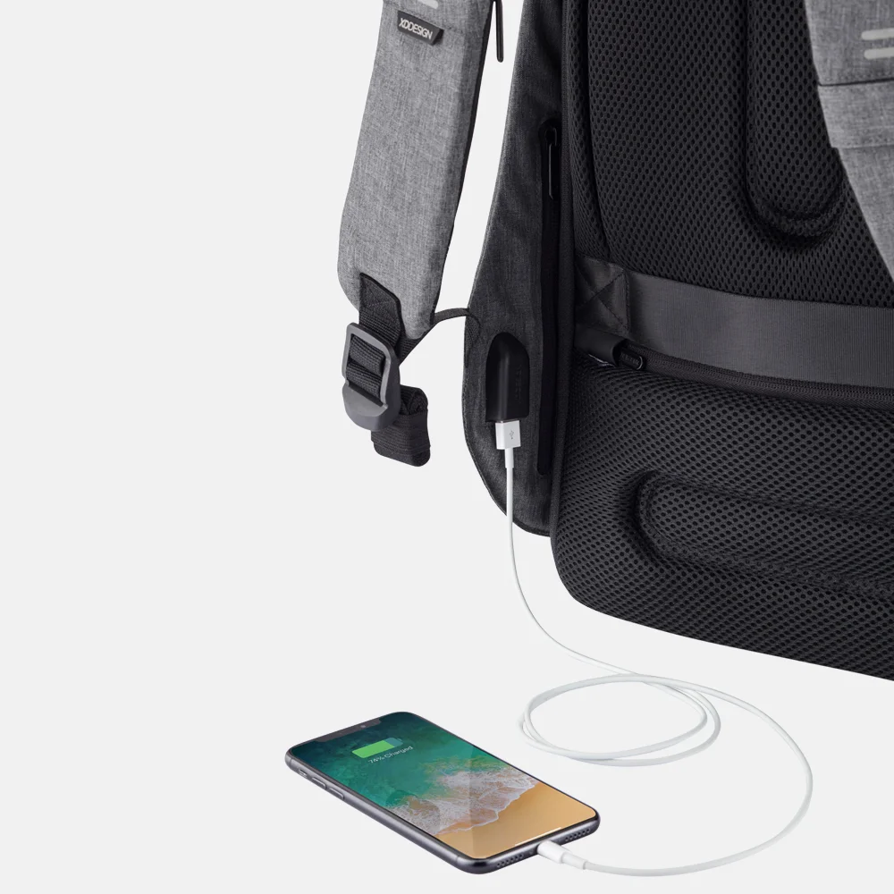 XD Design  Bobby Hero Regular rugzak 15.6 inch grey bij Duifhuizen