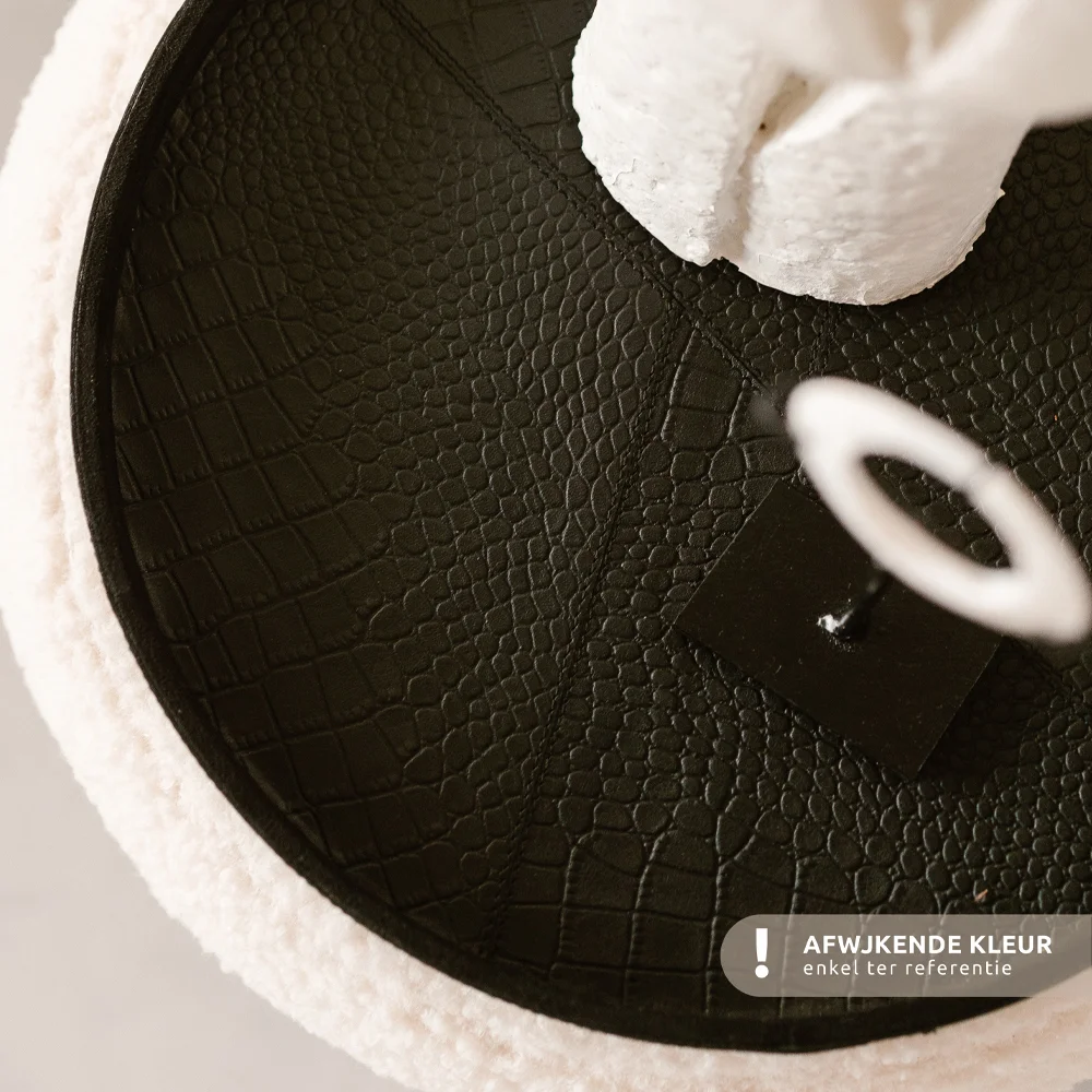 Chamada leren dienblad rond croco M taupe bij Duifhuizen